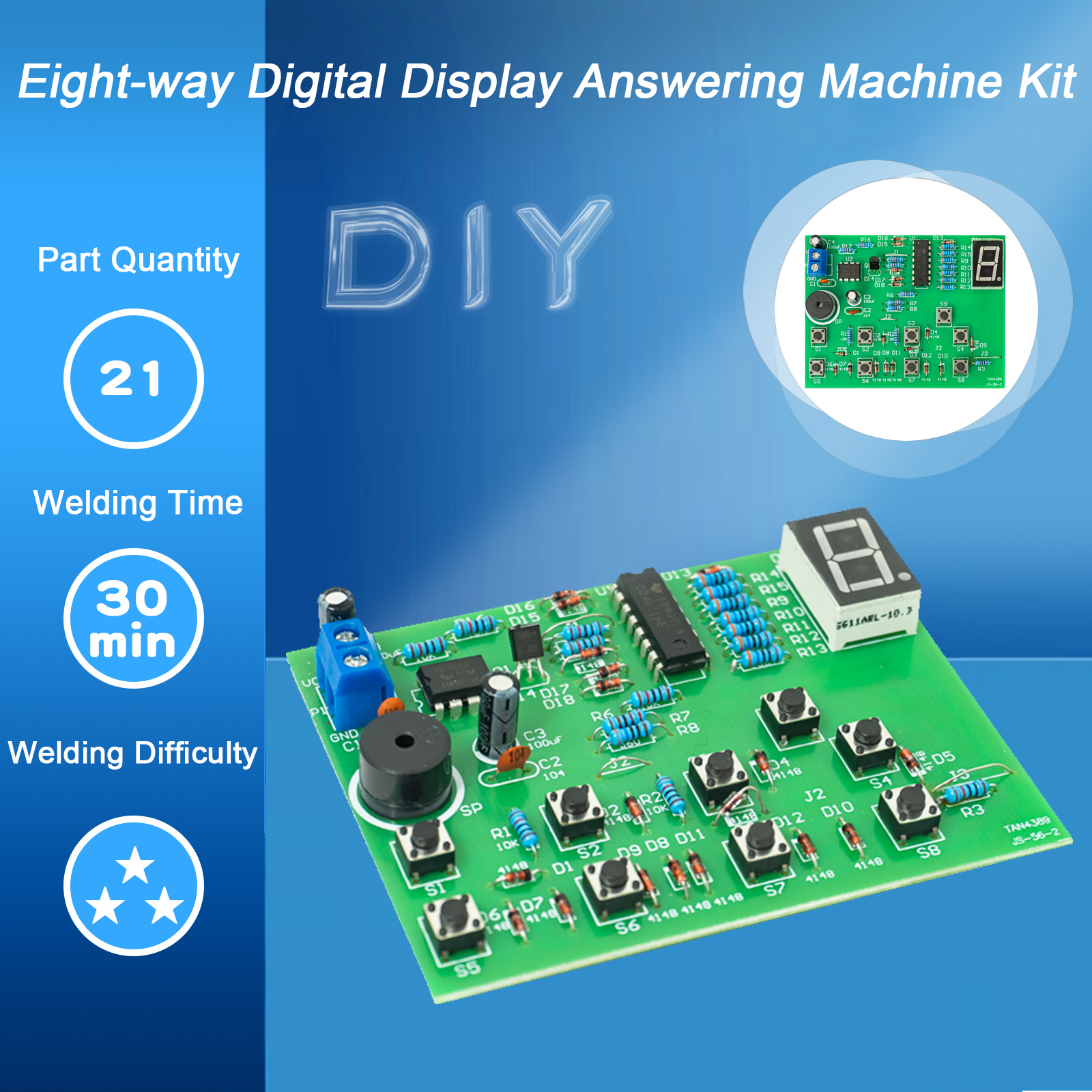 Electronics Repair Workbench - Eight-channel digital display answering machine kit