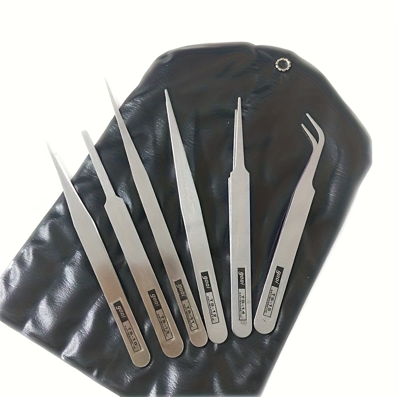 Elektronik Repair - Stainless Steel Tweezers Set 6PC Bent