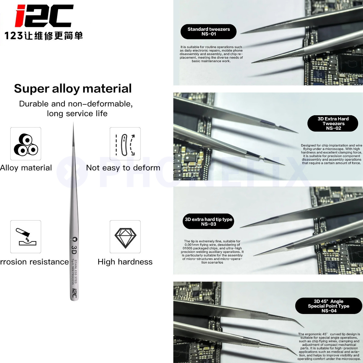 I2C 3D Electronics Extra Hard  – Smd Tweezer Set Bewertung und Preis