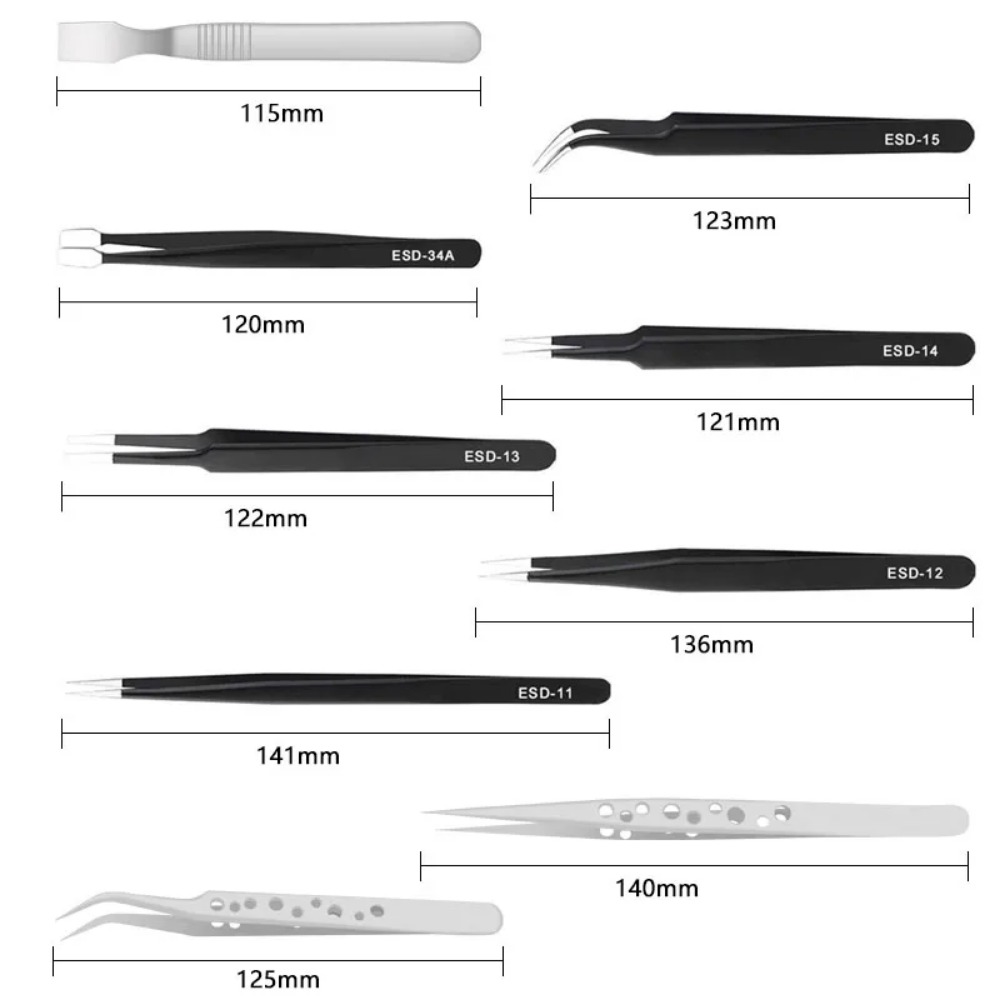 10/9Pcs Tweezers Set Stainless – Elektronik Repair Bewertung und Preis