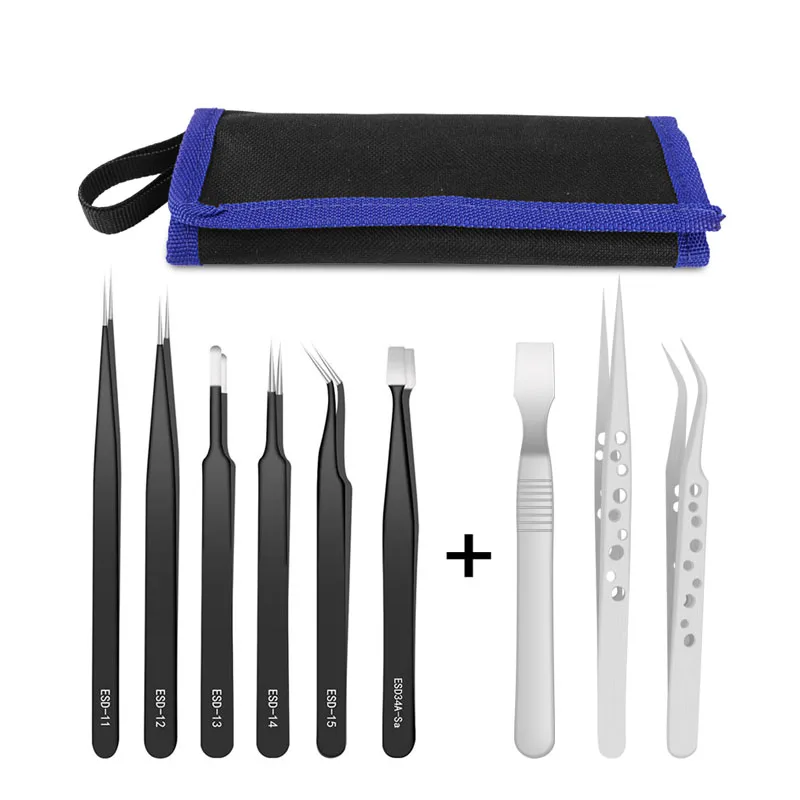 9 Pcs Tweezers Set Stainless S – Elektronik Repair Bewertung und Preis